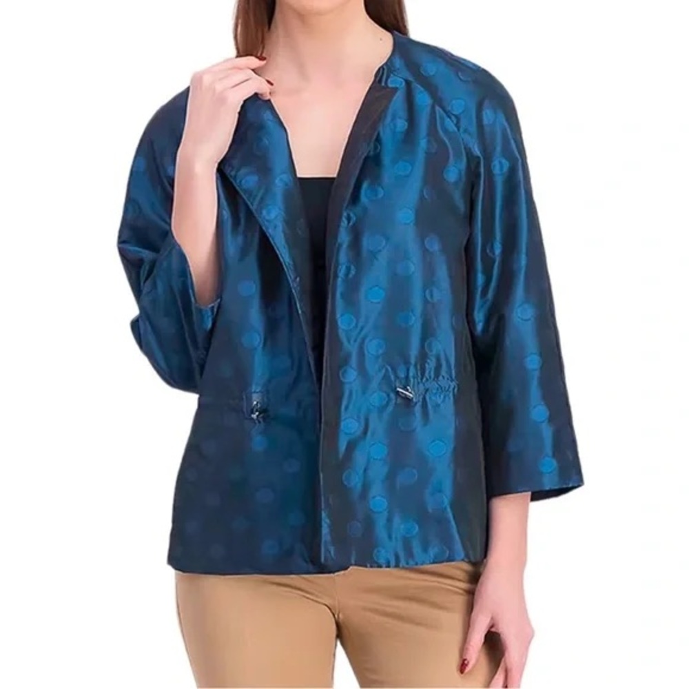 Anne Klein Cropped Jacket Raglan Sleeve NWT Dot